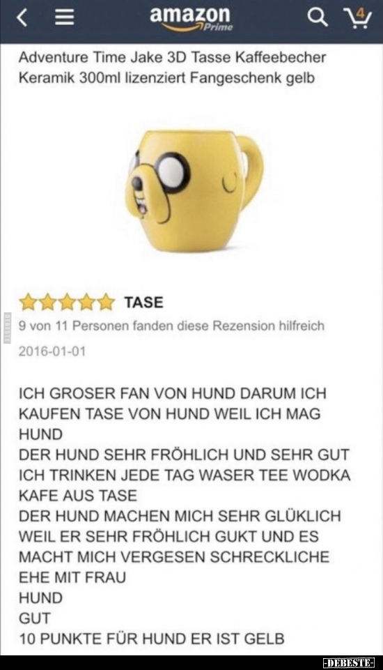 Adventure Time Jake 3D Tasse Kaffeebecher Keramik 300ml.. - Lustige Bilder | DEBESTE.de