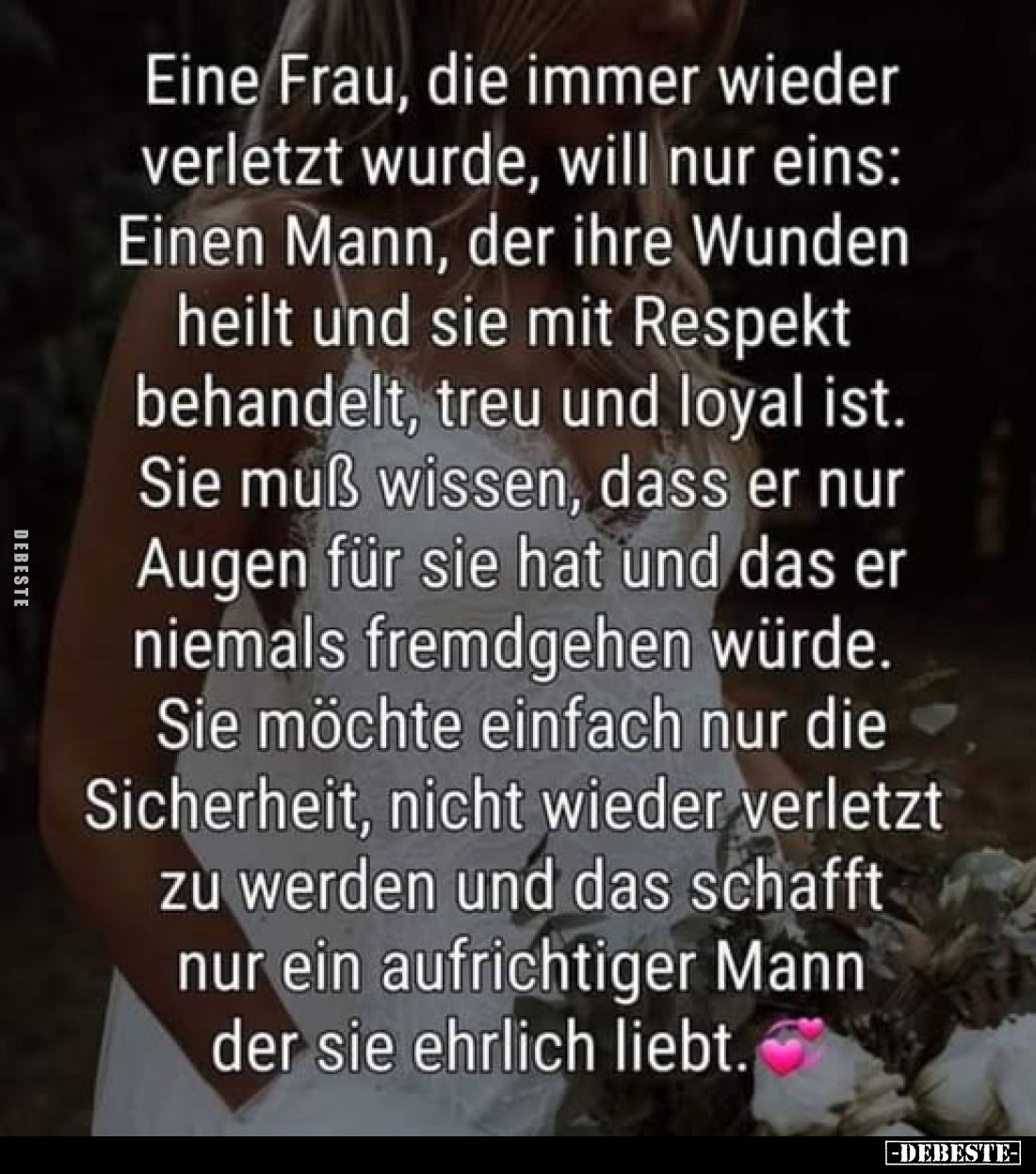 Eine Frau, die immer wieder verletzt wurde, will nur eins: Einen Mann, der ihre Wunden heilt und sie mit Respekt behandelt, t...