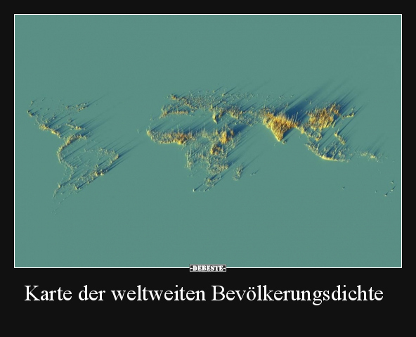 Karte der weltweiten Bevölkerungsdichte.. - Lustige Bilder | DEBESTE.de
