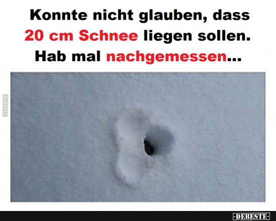 Konnte nicht glauben, dass 20 cm Schnee liegen sollen.. - Lustige Bilder | DEBESTE.de
