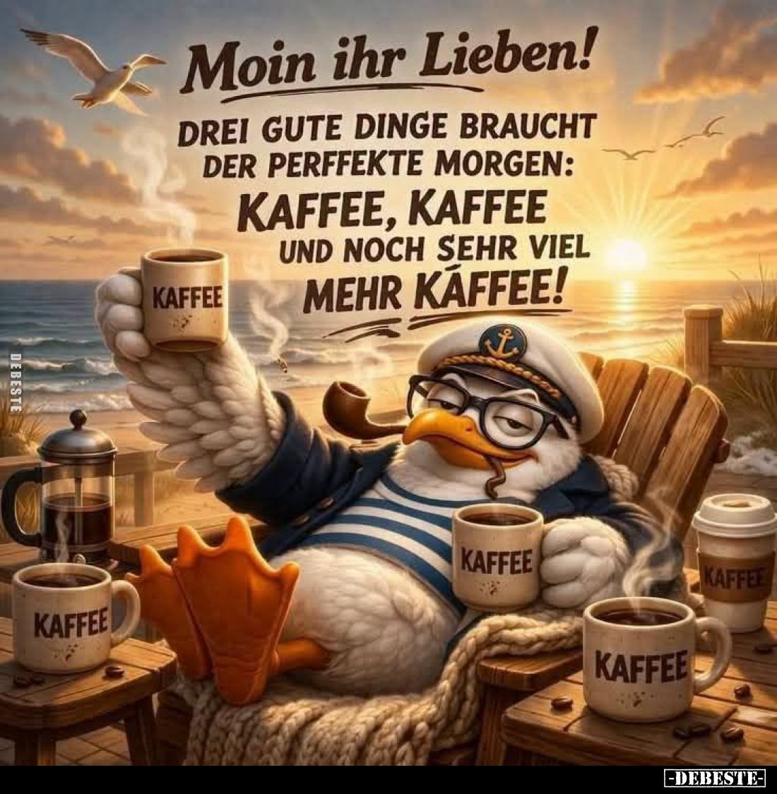 Moin ihr Lieben!
Drei gute Dinge braucht der perffekte Morgen: Kaffee, Kaffee und noch sehr viel mehr Kaffee!