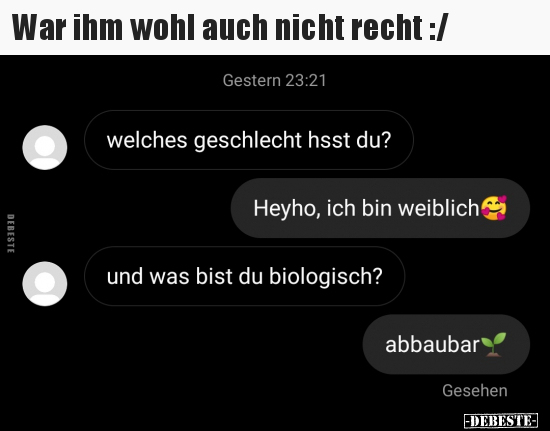 War ihm wohl auch nicht recht :/