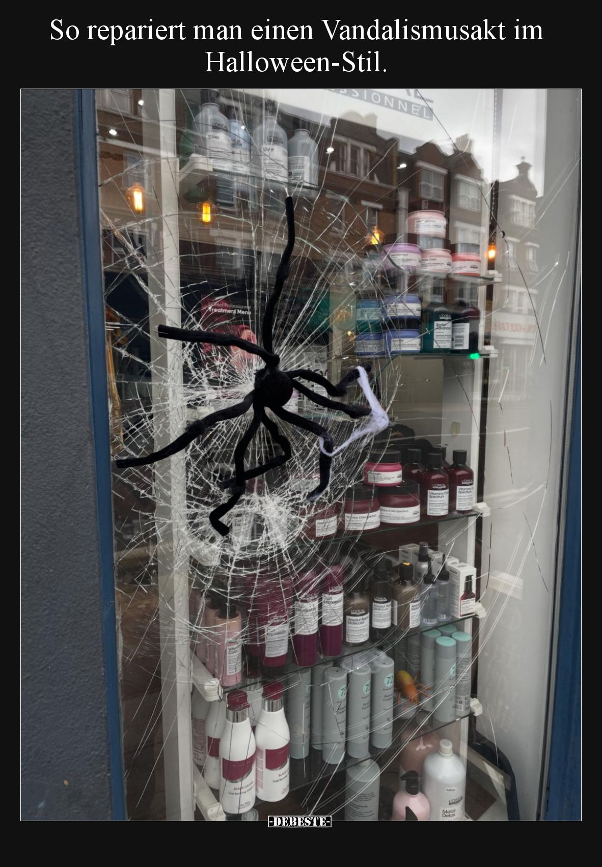 So repariert man einen Vandalismusakt im Halloween-Stil.