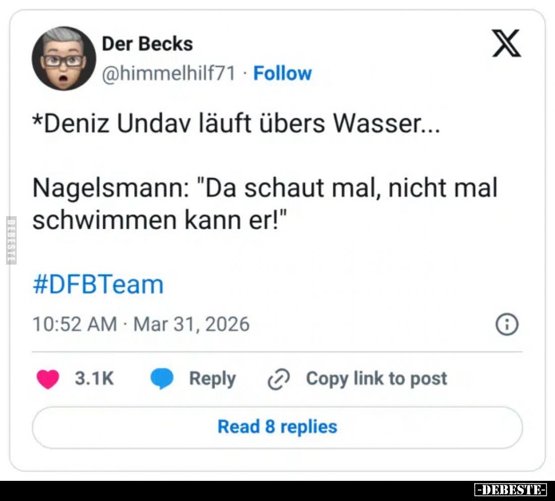 *Deniz Undav läuft übers Wasser... Nagelsmann: "Da schaut.." - Lustige Bilder | DEBESTE.de