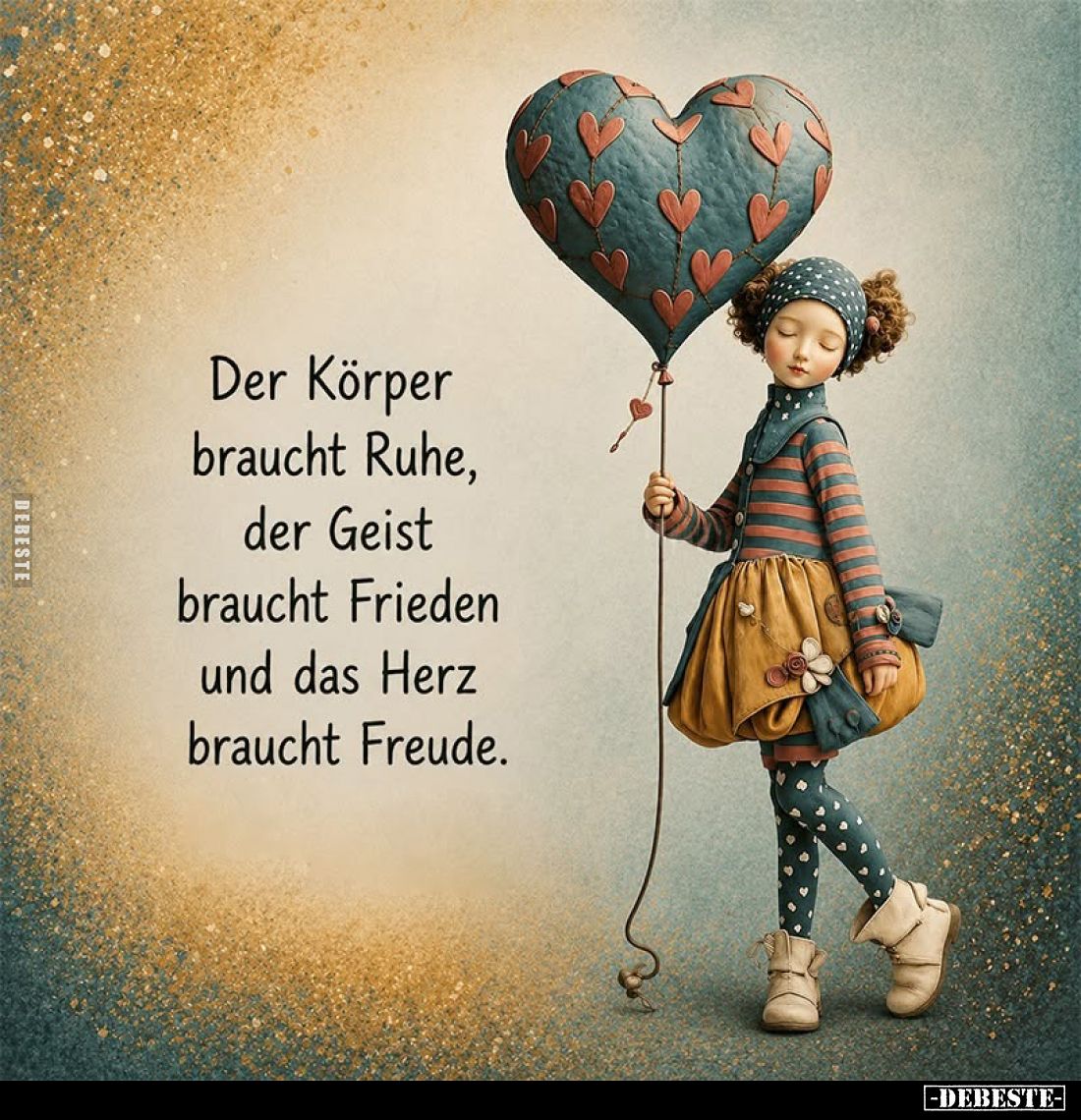 Der Körper braucht Ruhe, der Geist braucht Frieden und das Herz braucht Freude.