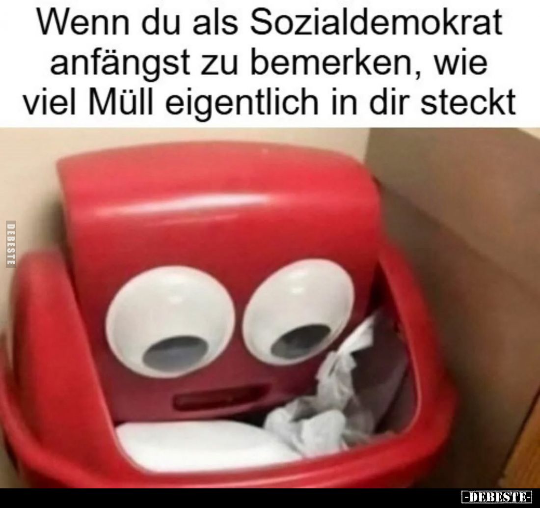 Wenn du als Sozialdemokrat anfängst zu bemerken, wie viel Müll eigentlich in dir steckt.