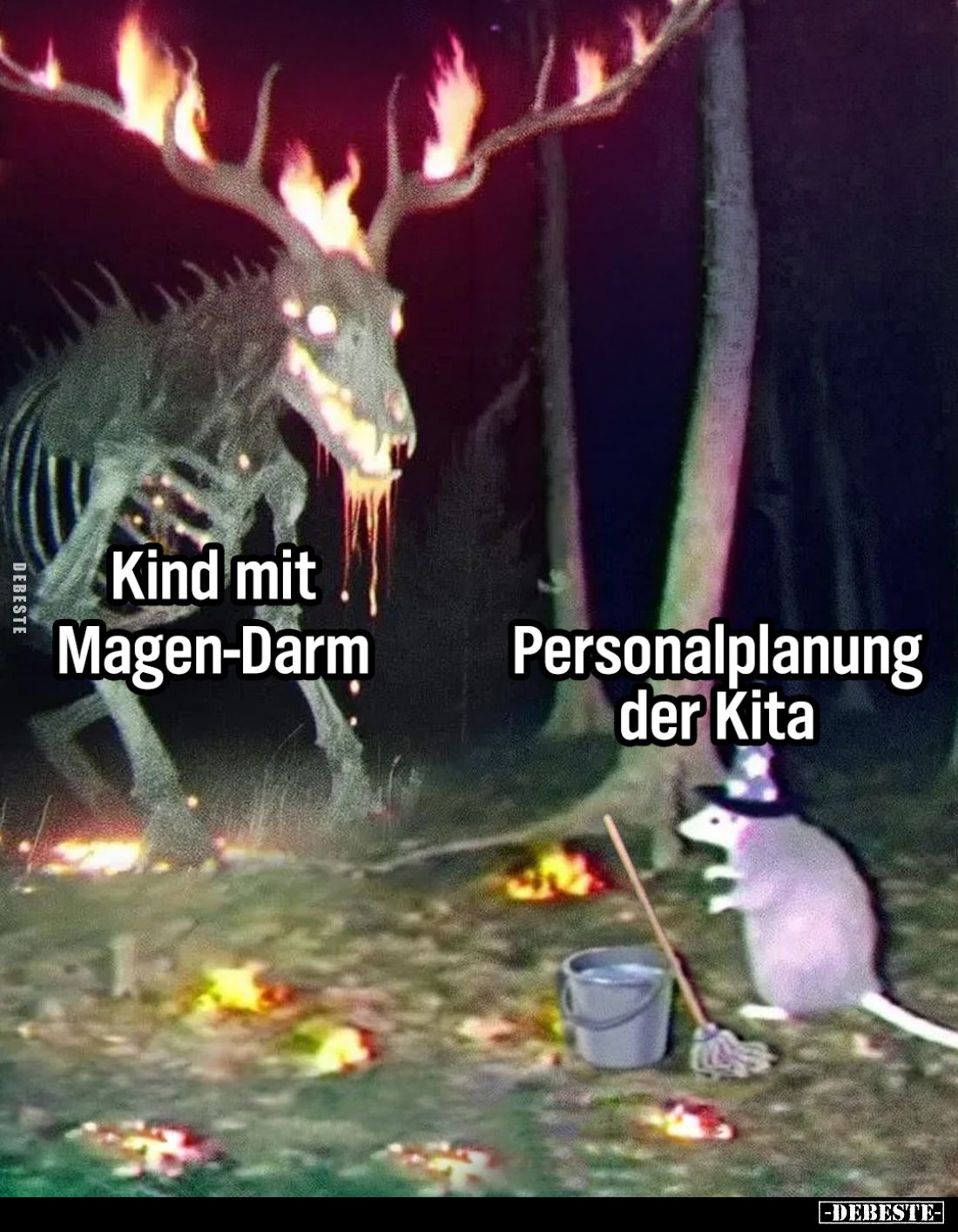 Kind mit Magen-Darm. -
Personalplanung der Kita.