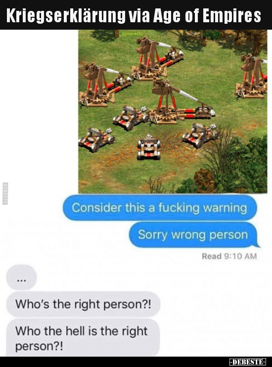 Kriegserklärung via Age of Empires..