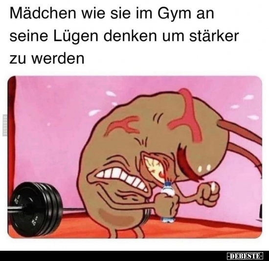 Mädchen wie sie im Gym an seine Lügen denken um stärker zu..
