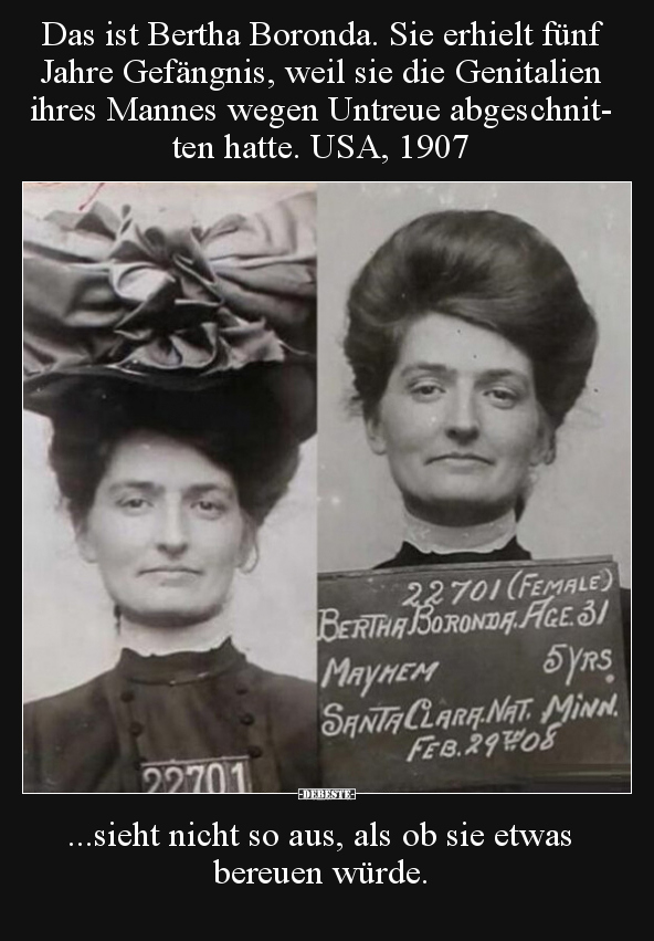 Das ist Bertha Boronda. Sie erhielt fünf Jahre Gefängnis.. - Lustige Bilder | DEBESTE.de