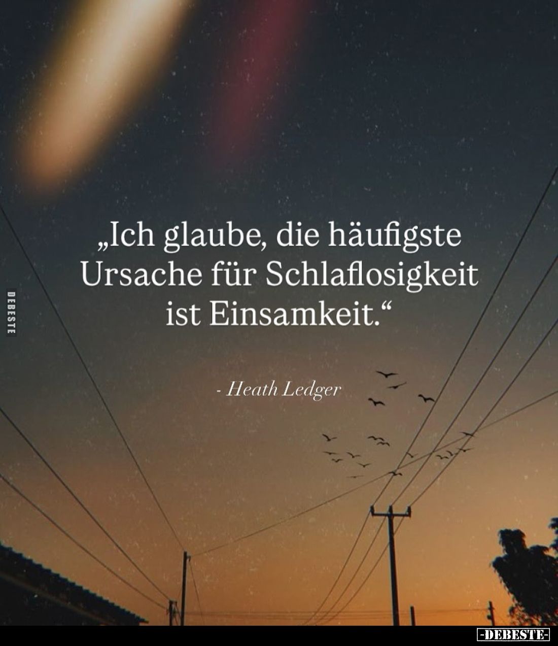 Ich glaube, die häufigste Ursache für Schlaflosigkeit ist Einsamkeit.