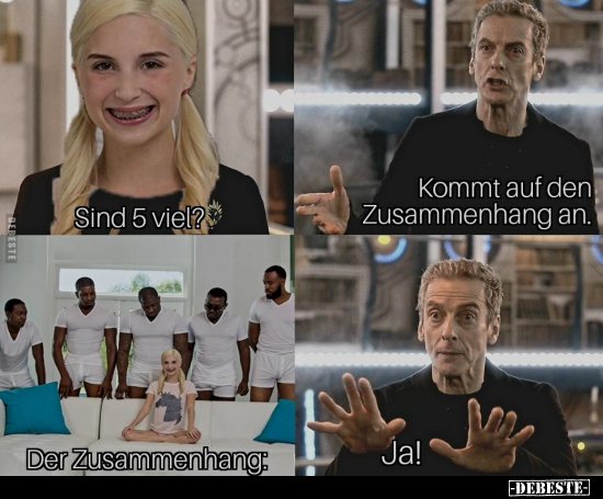 Sind 5 viel?
Kommt auf den Zusammenhang an.
Der Zusammenhang:
Ja!