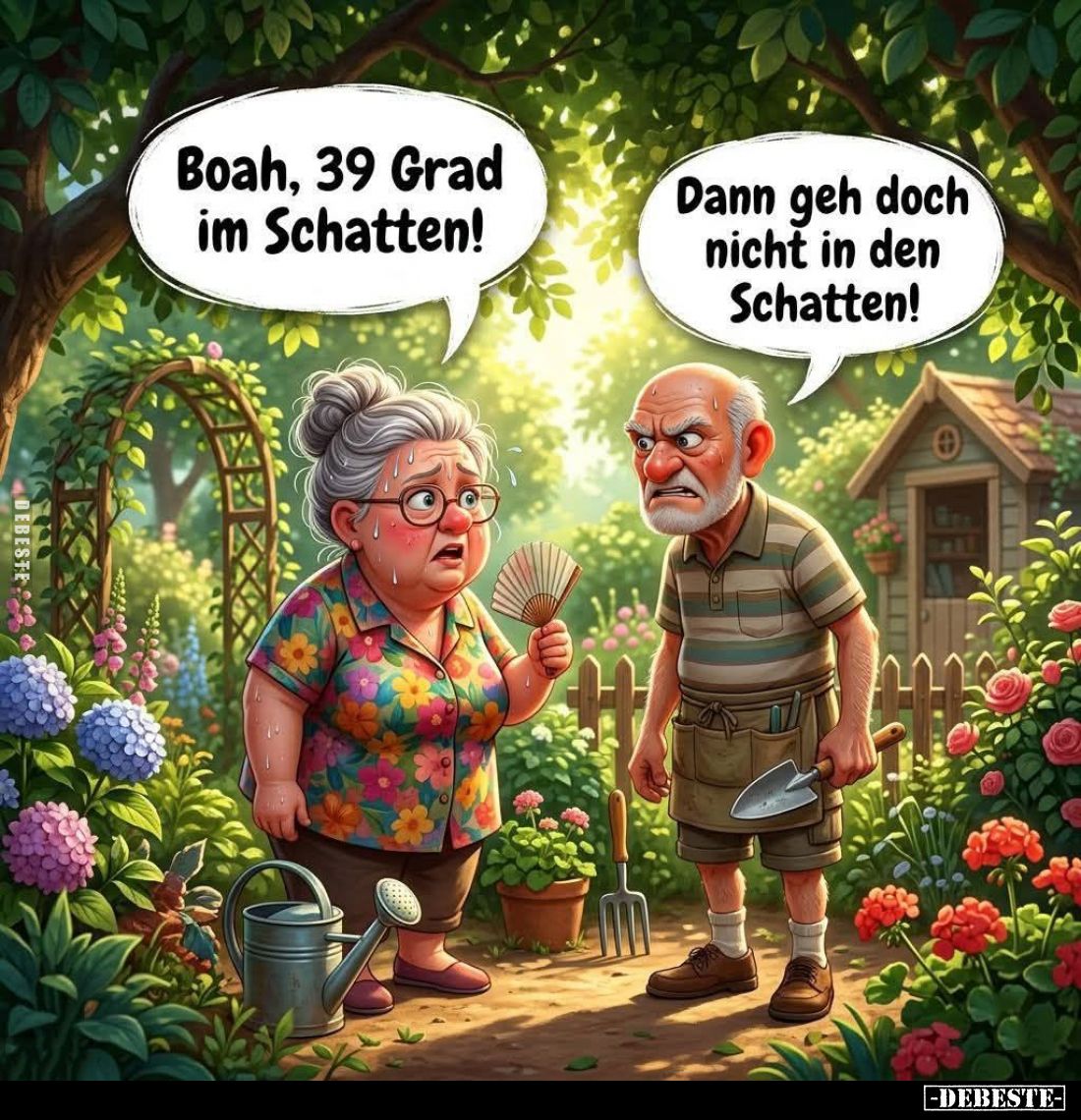 Boah, 39 Grad im Schatten! -
Dann geh doch nicht in den Schatten!