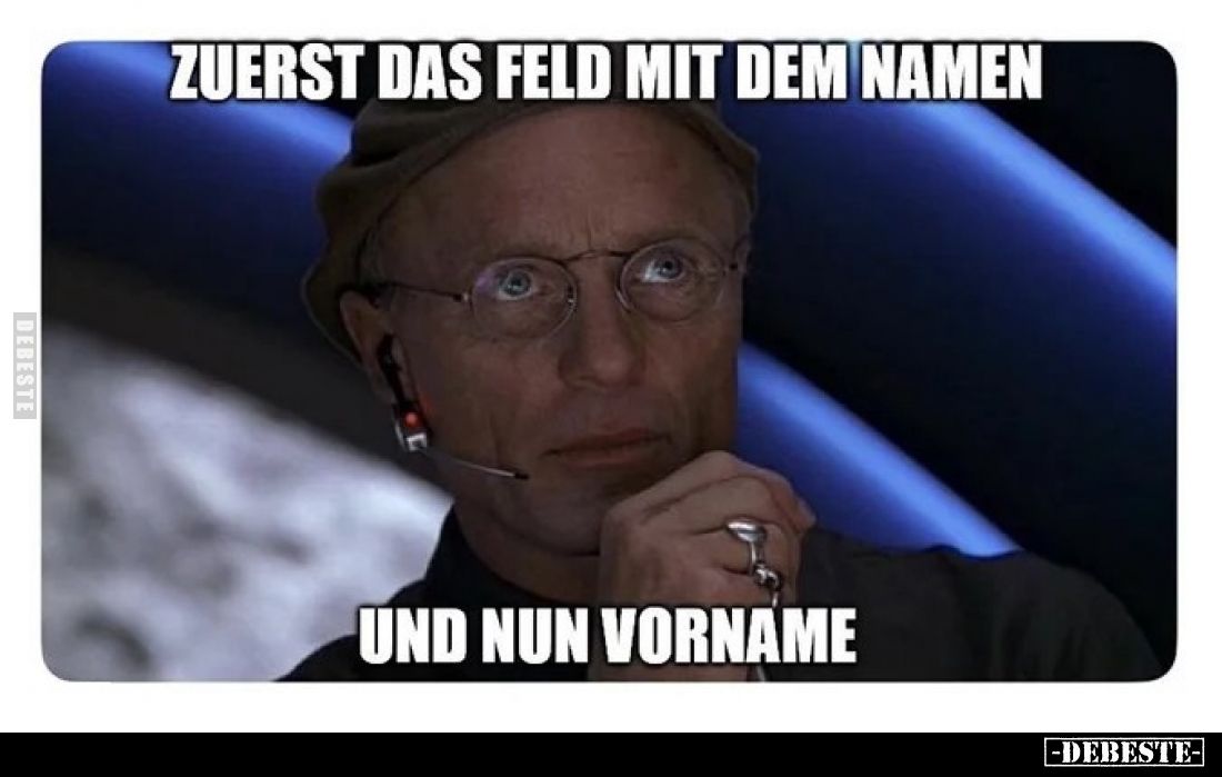 Zuerst das Feld mit dem Namen
und nun Vorname.