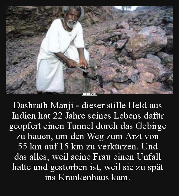 Dashrath Manji - dieser stille Held aus Indien hat 22.. - Lustige Bilder | DEBESTE.de