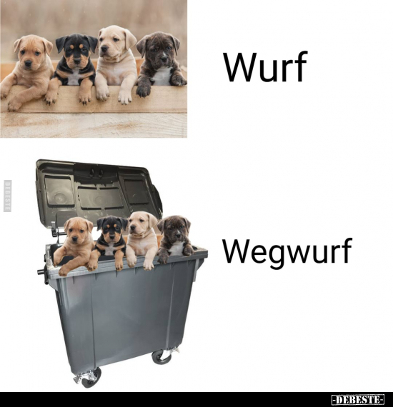 Wurf -
Wegwurf.