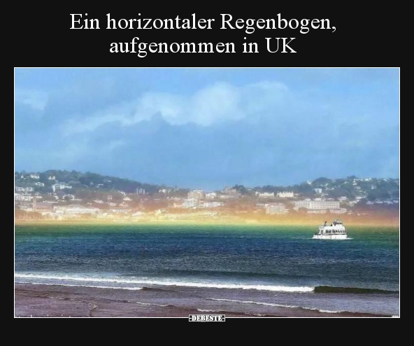 Ein horizontaler Regenbogen, aufgenommen in UK..