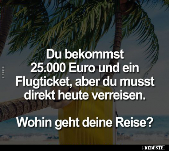 Du bekommst 25.000 Euro und ein Flugticket, aber... - Lustige Bilder | DEBESTE.de