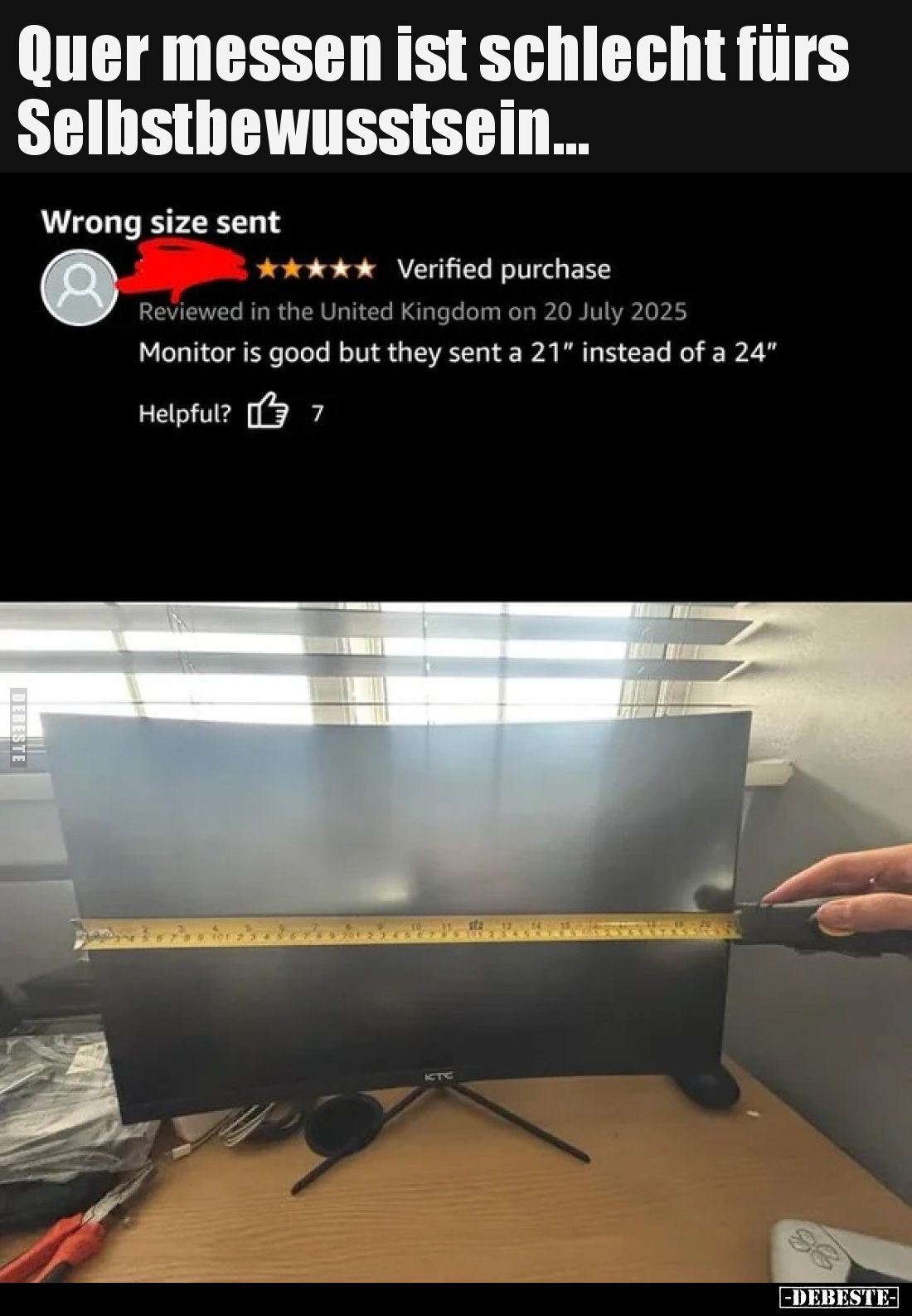 Quer messen ist schlecht fürs Selbstbewusstsein...