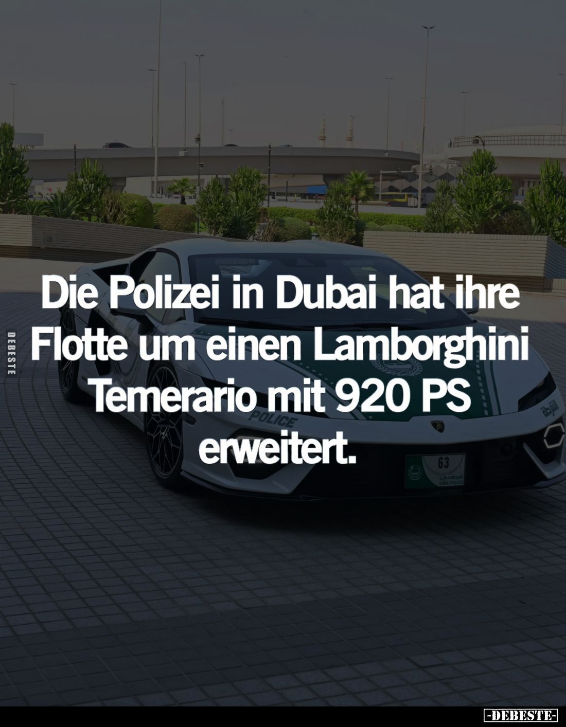 Die Polizei in Dubai hat ihre Flotte um einen Lamborghini Temerario mit 920 PS erweitert.