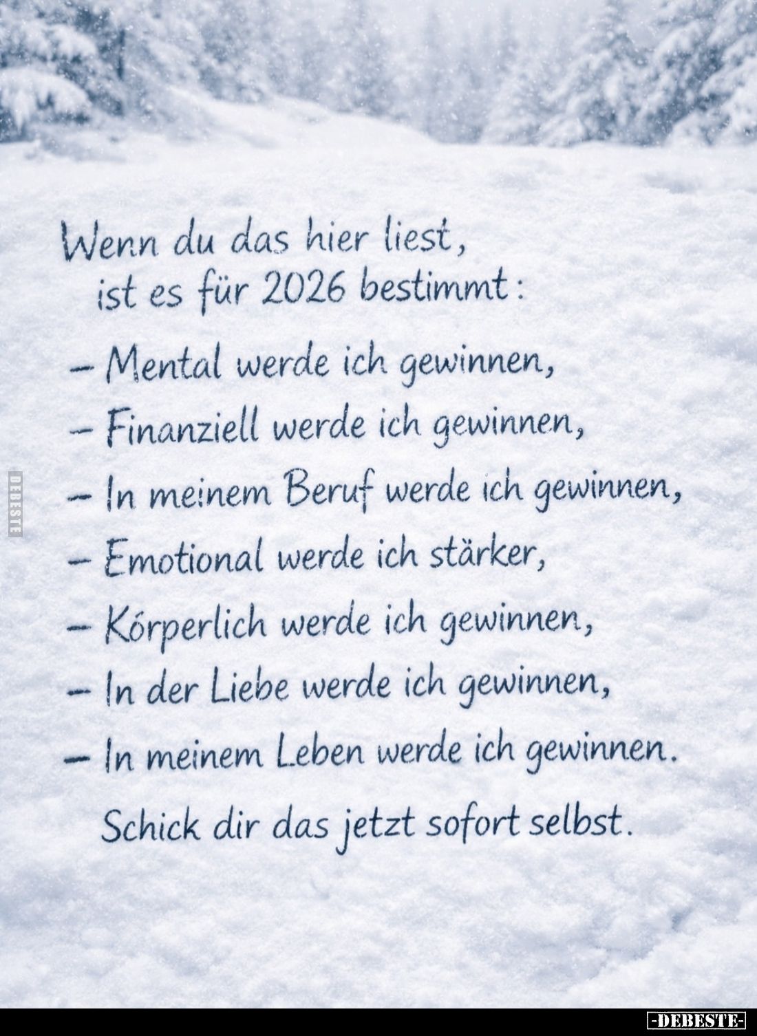 Wenn du das hier liest, ist es für 2026 bestimmt:
- Mental werde ich gewinnen,
- Finanziell werde ich gewinnen,
- In meine...