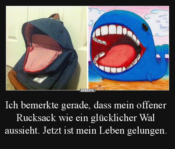 Ich bemerkte gerade, dass mein offener Rucksack..