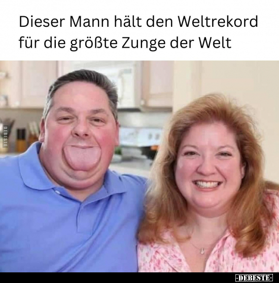 Dieser Mann hält den Weltrekord für die größte Zunge.. - Lustige Bilder | DEBESTE.de