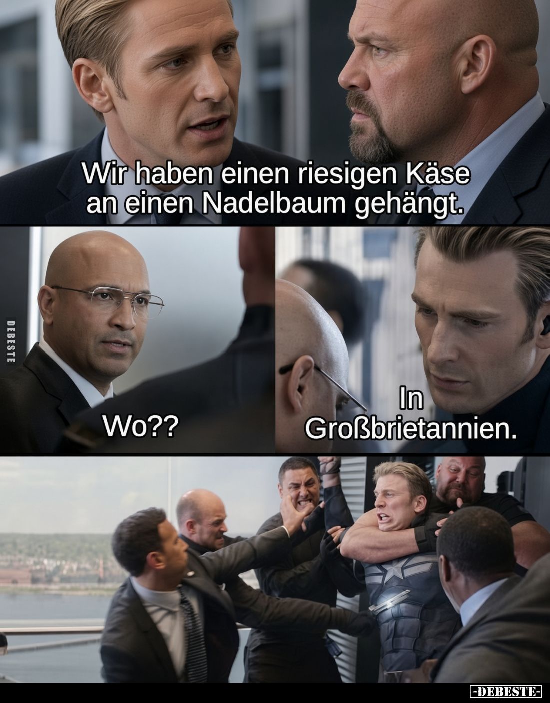 Wir haben einen riesigen Käse an einen Nadelbaum gehängt.
-
Wo??
-
In Großbrietannien.