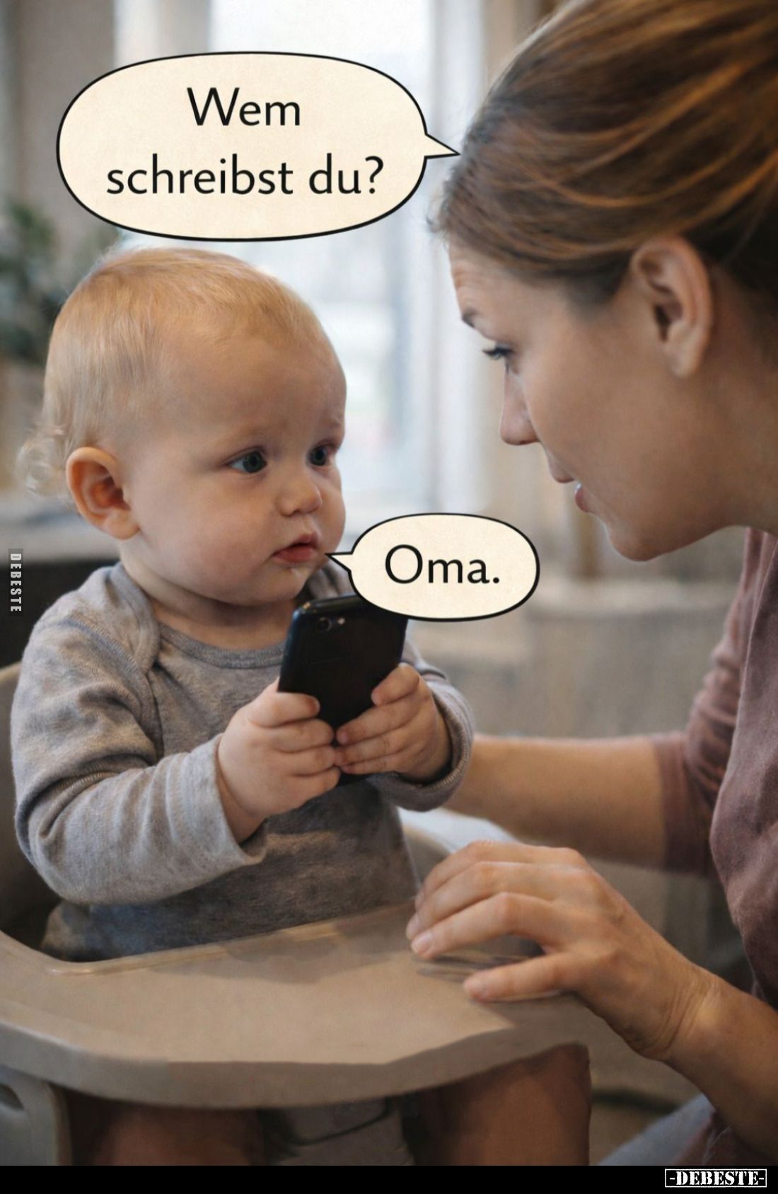 Wem schreibst du? -
Oma.