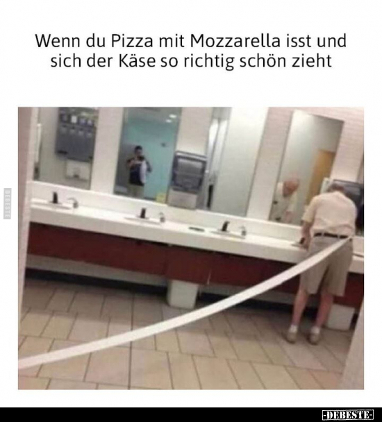 Wenn du Pizza mit Mozzarella isst und sich der Käse so.. - Lustige Bilder | DEBESTE.de