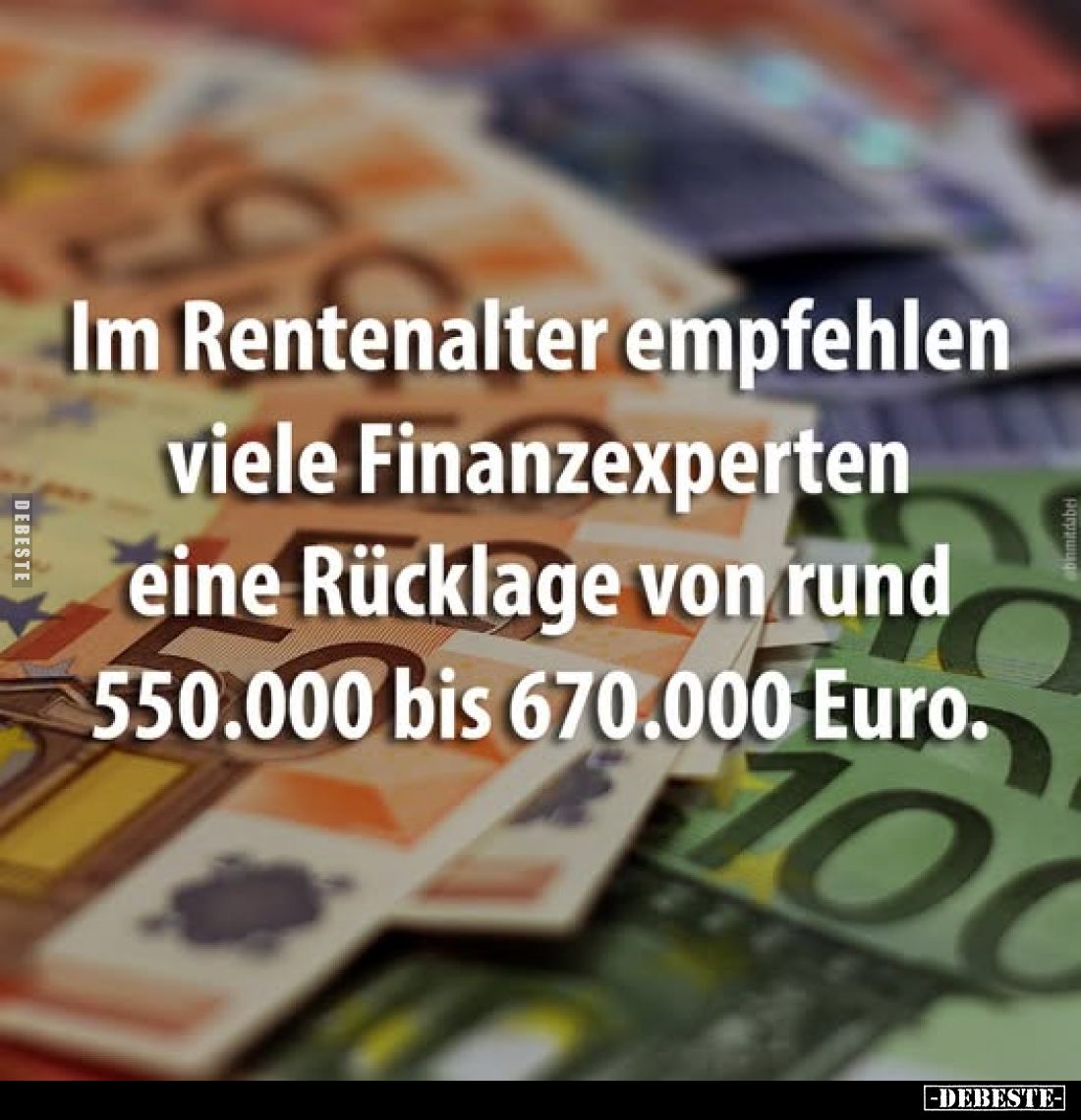 Im Rentenalter empfehlen viele Finanzexperten eine Rücklage von rund 550.000 bis 670.000 Euro.