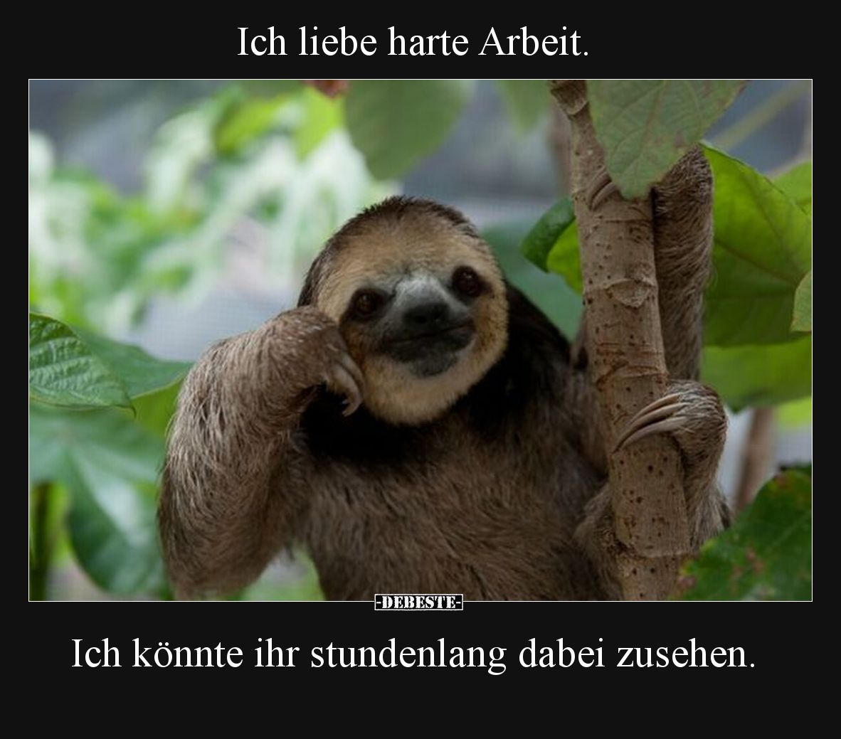 Ich liebe harte Arbeit.

Ich könnte ihr stundenlang dabei zusehen.