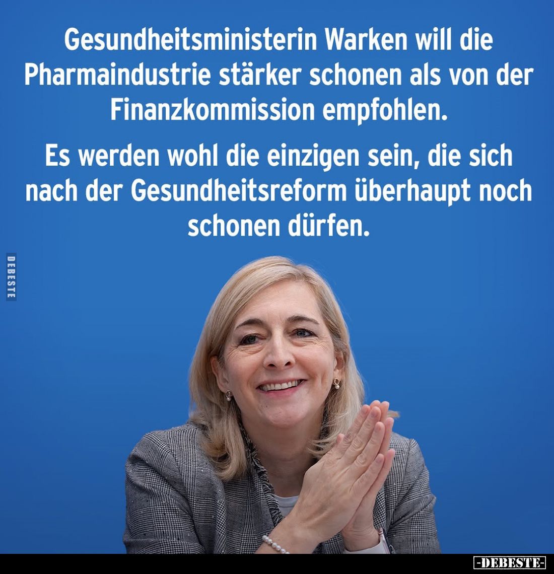 Gesundheitsministerin Warken will die Pharmaindustrie stärker schonen als von der Finanzkommission empfohlen.
Es werden wohl...