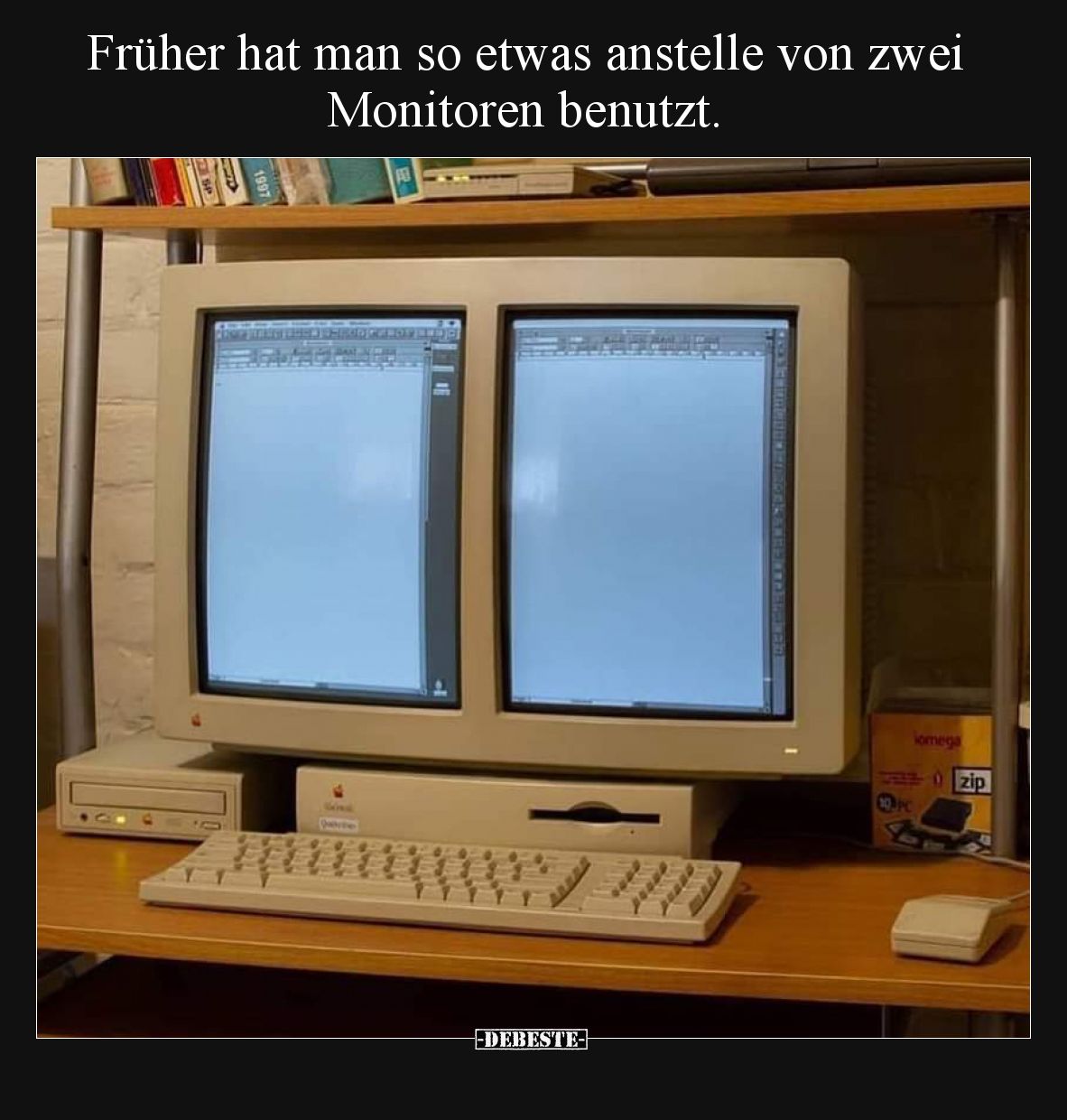 Früher hat man so etwas anstelle von zwei Monitoren benutzt.