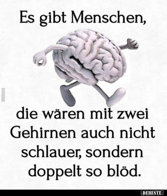 Es gibt Menschen, die wären mit zwei Gehirnen auch nicht.. - Lustige Bilder | DEBESTE.de
