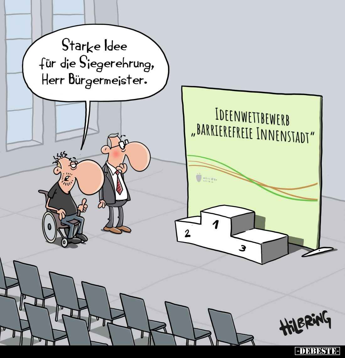 Starke Idee für die Siegerehrung, Herr Bürgermeister.