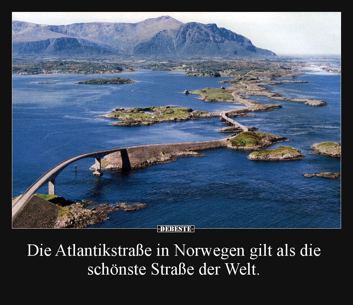 Die Atlantikstraße in Norwegen gilt als die schönste Straße der Welt.