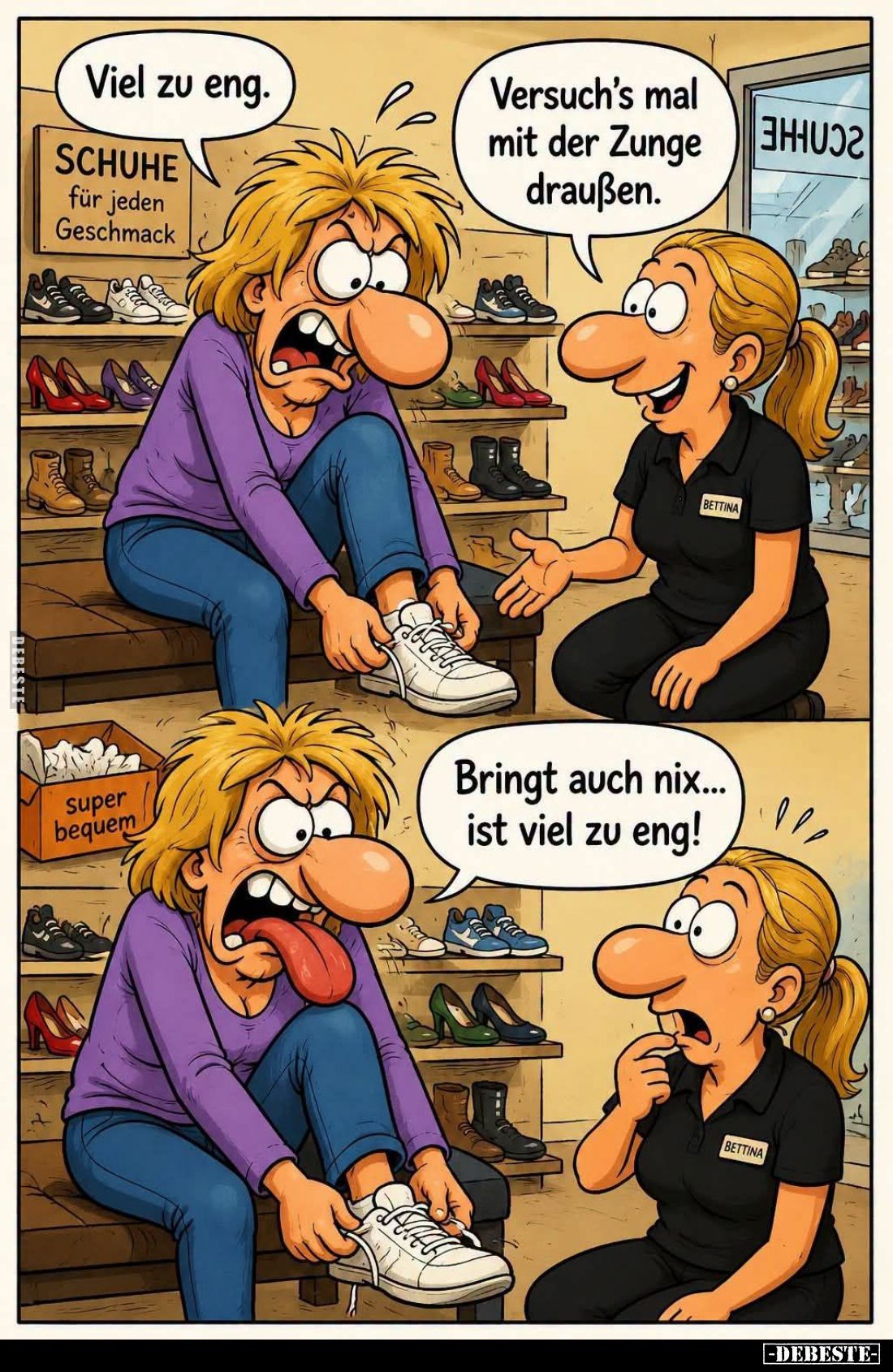 Viel zu eng.
-
Versuch's mal mit der Zunge draußen. - Bringt auch nix... ist viel zu eng!