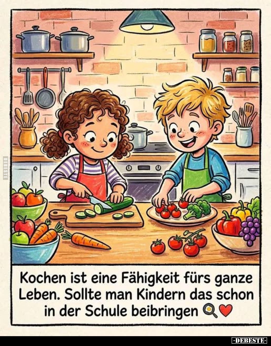 Kochen ist eine Fähigkeit fürs ganze Leben. Sollte man Kindern das schon in der Schule beibringen