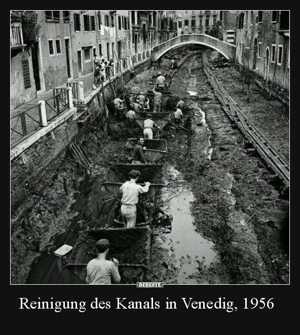 Reinigung des Kanals in Venedig, 1956.. - Lustige Bilder | DEBESTE.de