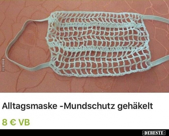 Alltagsmaske-Mundschutz gehäkelt.. - Lustige Bilder | DEBESTE.de