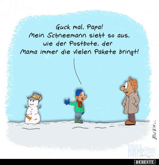 Guck mal, Papa! Mein Schneemann sieht so aus.. - Lustige Bilder | DEBESTE.de