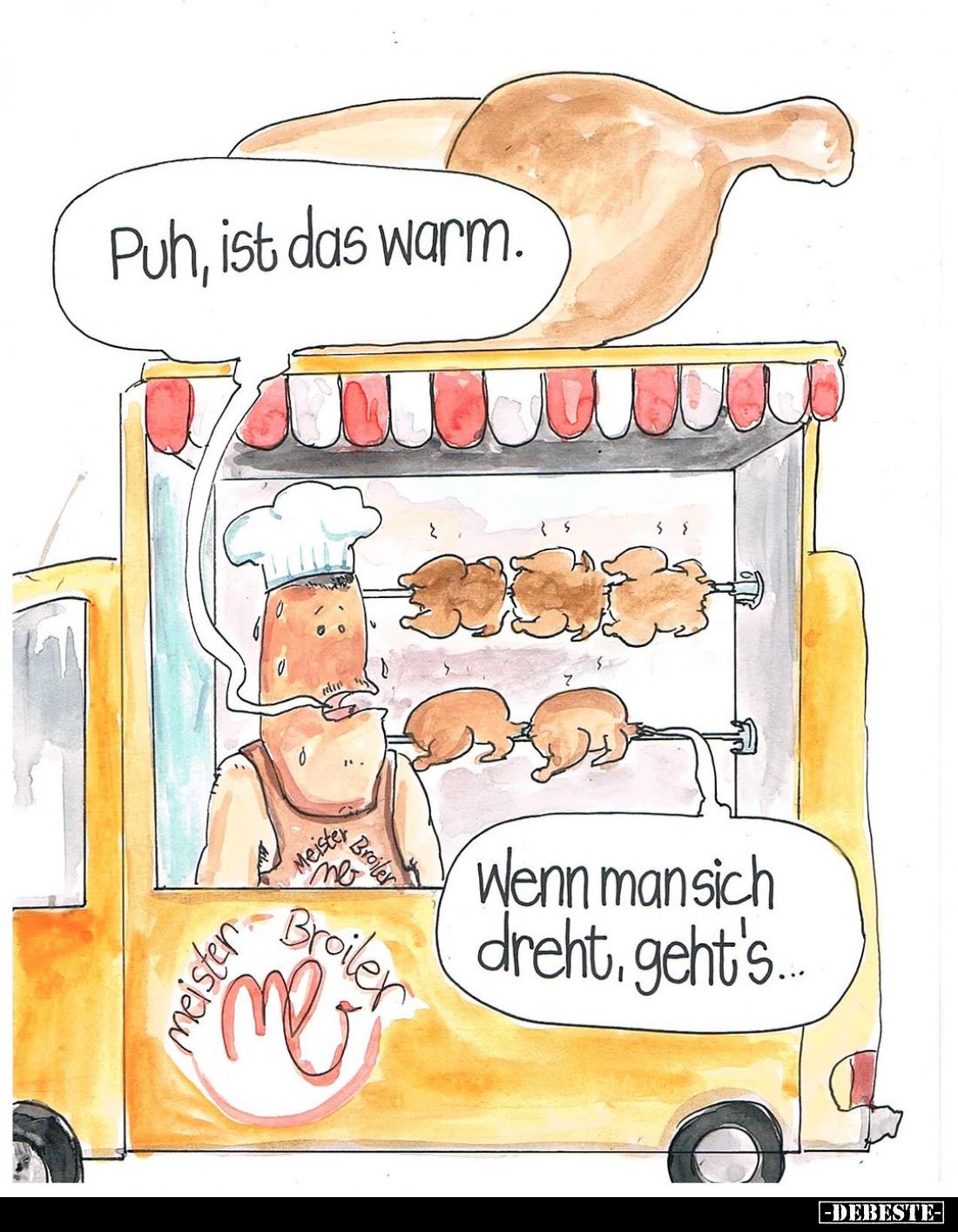 Puh, ist das warm.
Wenn man sich dreht, geht's...