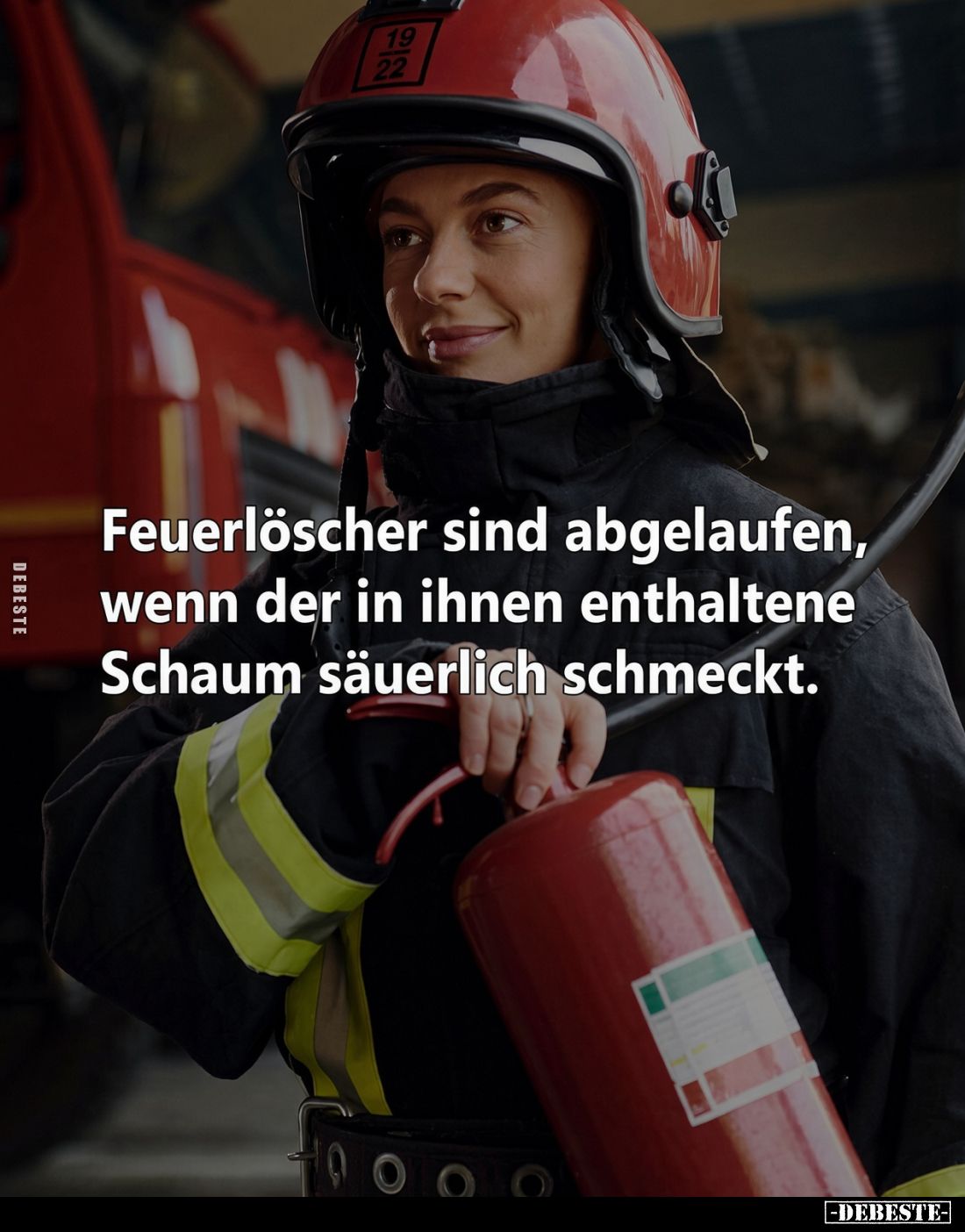 Feuerlöscher sind abgelaufen, wenn der in ihnen enthaltene Schaum säuerlich schmeckt.