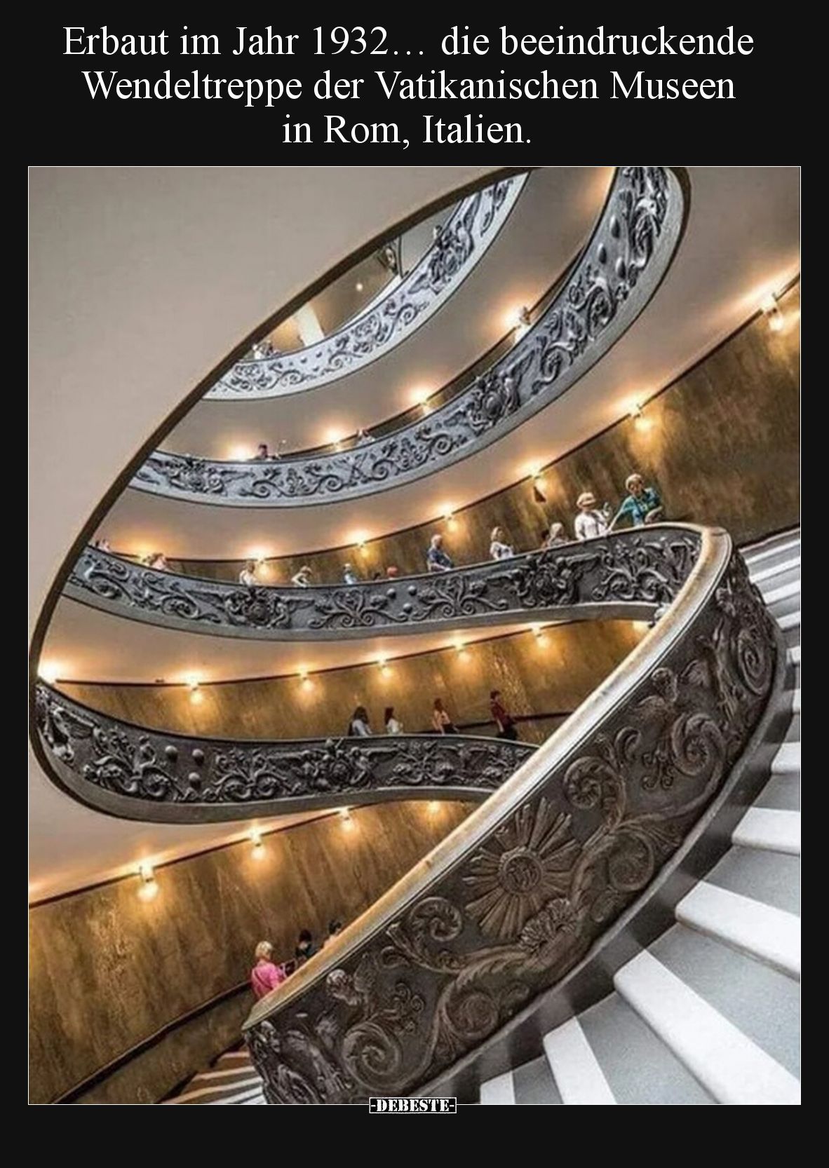 Erbaut im Jahr 1932…die beeindruckende Wendeltreppe der Vatikanischen Museen in Rom, Italien.
