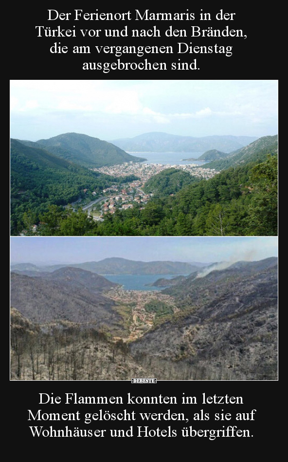 Der Ferienort Marmaris in der Türkei vor und nach den..