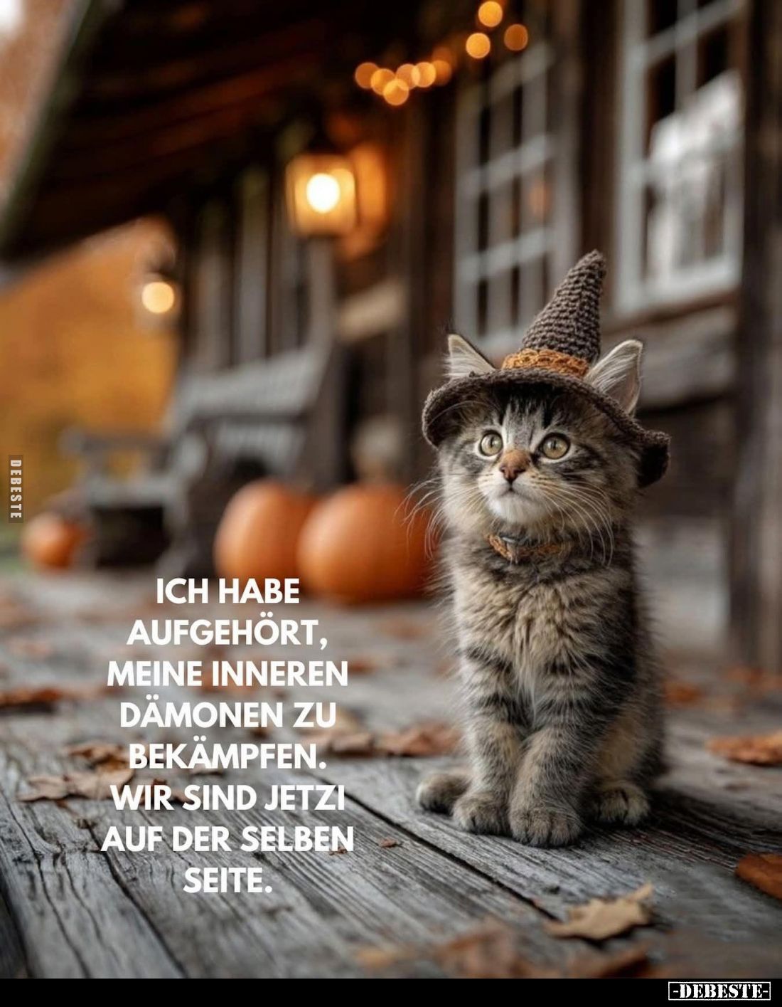 Ich habe aufgehört, meine inneren Dämonen zu bekämpfen.
Wir sind jetz auf der selben Seite.