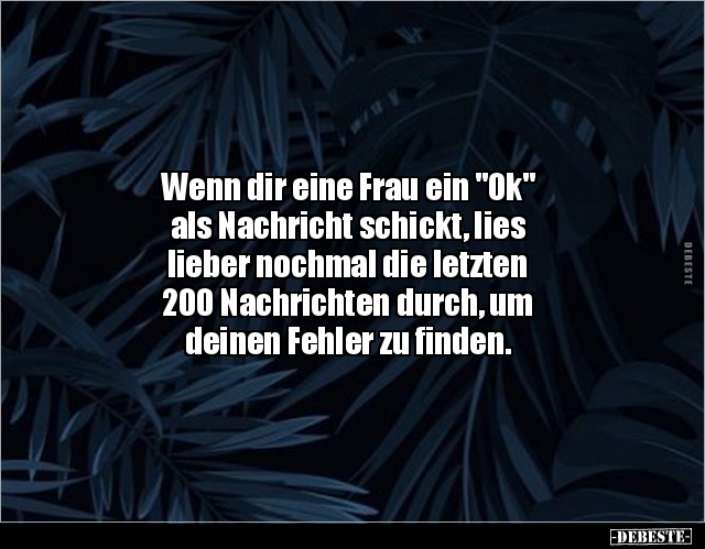 Wenn dir eine Frau ein "Ok" als Nachricht schickt, lies.. - Lustige Bilder | DEBESTE.de