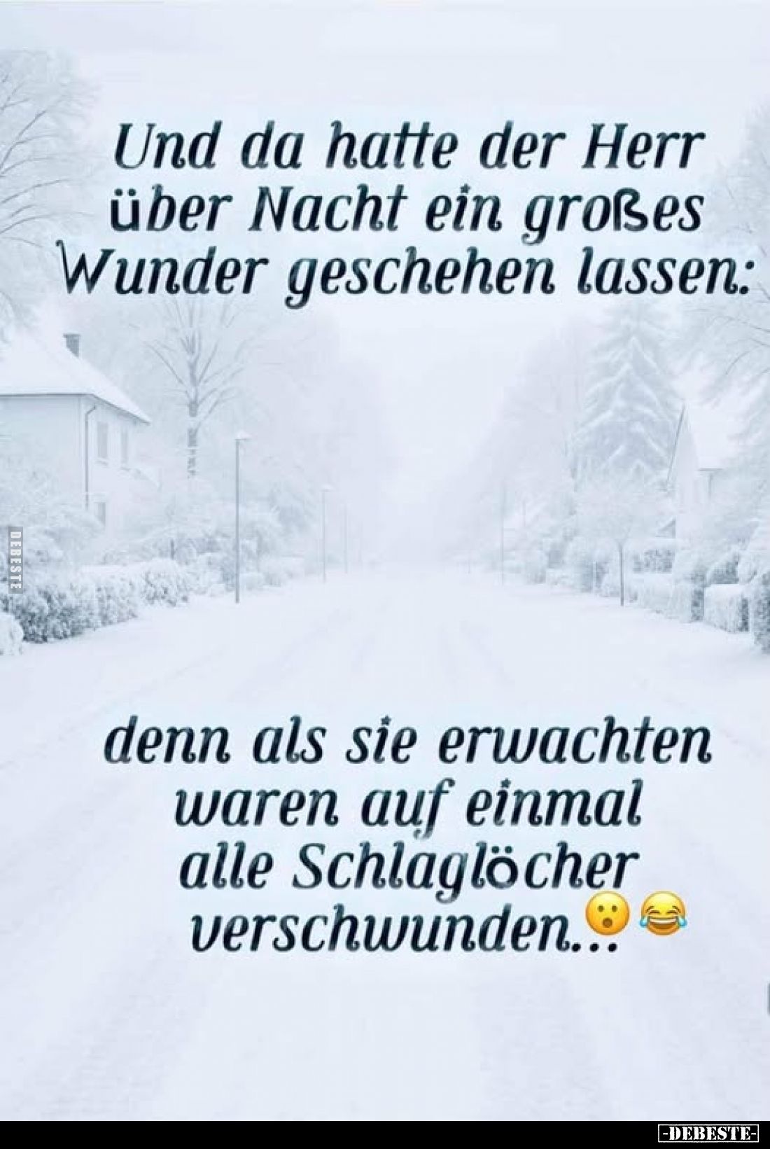 Und da hatte der Herr über Nacht ein großes Wunder geschehen lassen:
denn als sie erwachten waren auf einmal alle Schlaglöch...