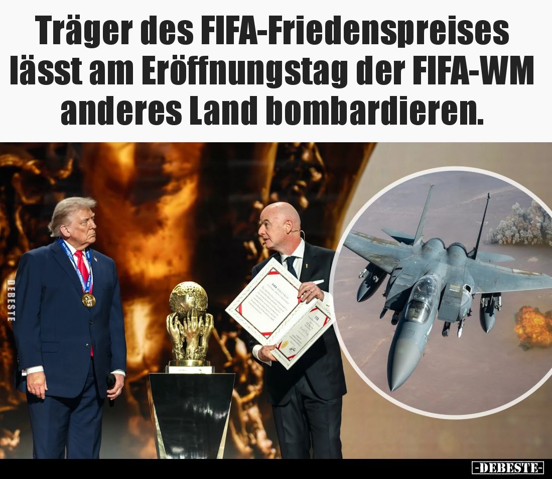Träger des FIFA-Friedenspreises lässt am Eröffnungstag.. - Lustige Bilder | DEBESTE.de